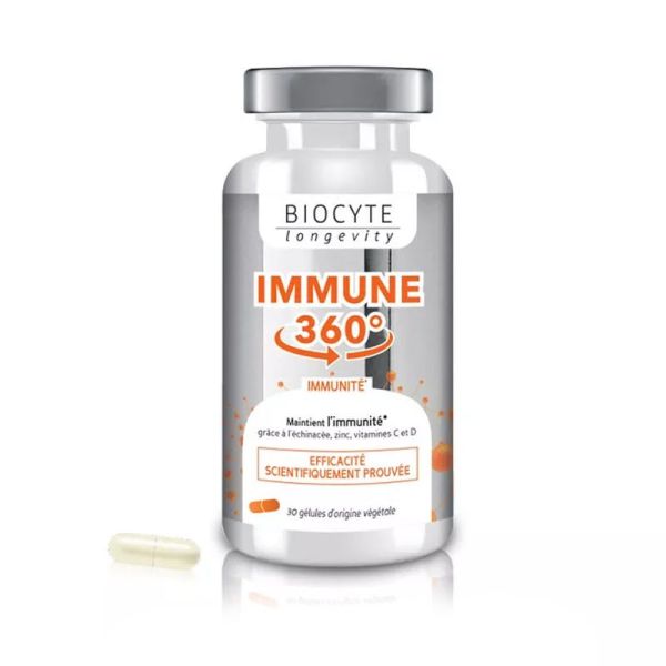 Biocyte - Immune 360° Vegan - Maintien l'immunité - 30 Gélules