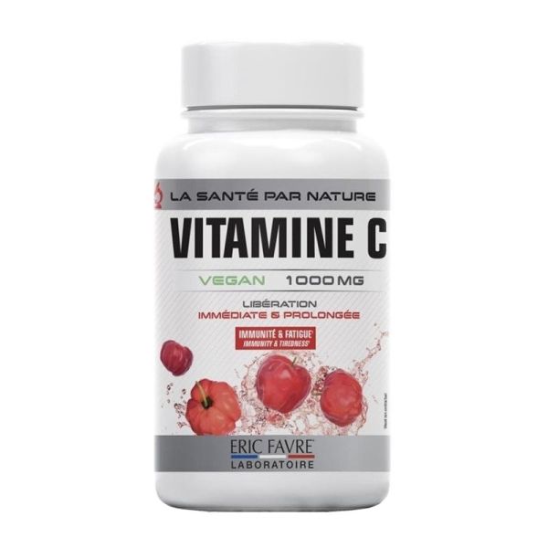 Vitamine C Vegan 1000 mg - Libération immédiate et prolongée - 100 Comprimés