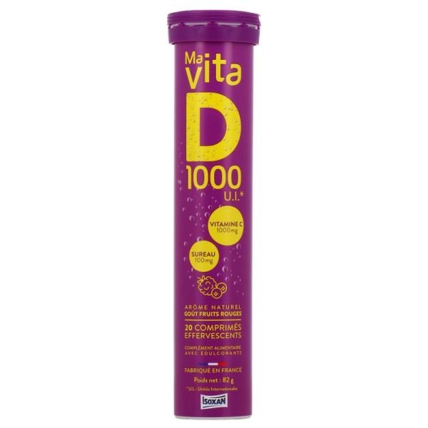 Ma Vita D 1000 UI - 20 Comprimés effervescents