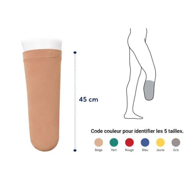 Bonnet couvre-moignon élasto-compressif tibial - Innothera Olympique - Hauteur tibiale 45 CM