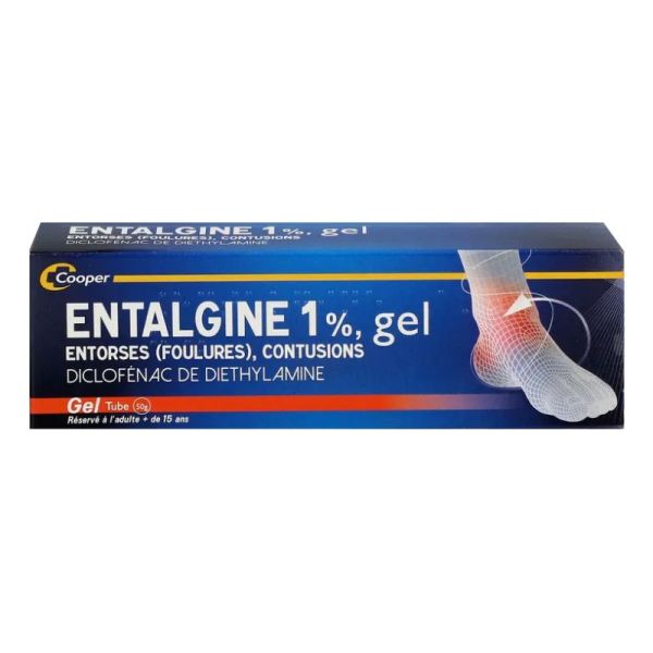 Gel Entalgine 1% - Entorses Foulures Contusions - Tube 50g