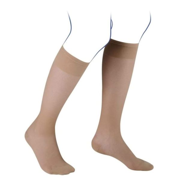 VENOFLEX Secret - Chaussettes de Contention Femme - Classe 2 - Beige Naturel Long