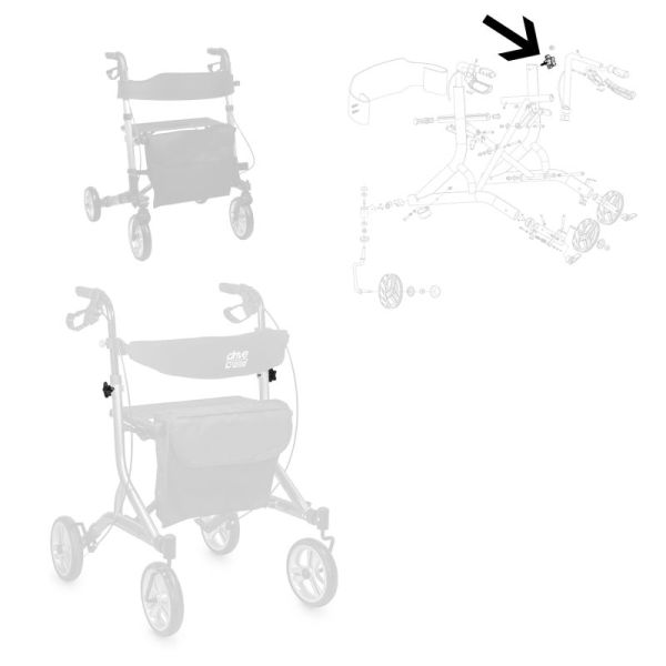 Molette de serrage pour rollator 4 roues Moka ou Ultralight