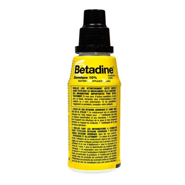 Betadine Solution Dermique 10% - Antiseptique - 125ml