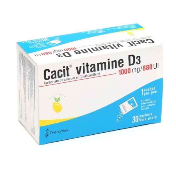 Cacit® Vitamine D3 1000mg 880UI - Carence vitamino-calcique - Ostéoporose - 30 sachets
