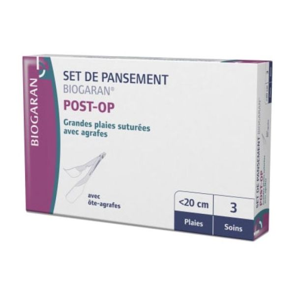 Set Pansements Post-Opératoires avec ôte agrafes - Boîte de 3 soins