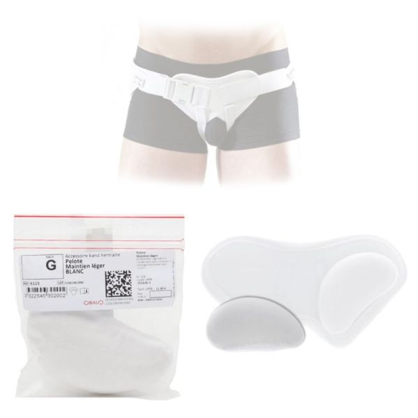 Pelote Gauche pour ceinture hernie inguinale - Blanc - B33N G 6115 - Gibortho