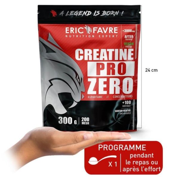 Créatine Pro Zero - Amélioration des capacités physiques - Sachet 300g
