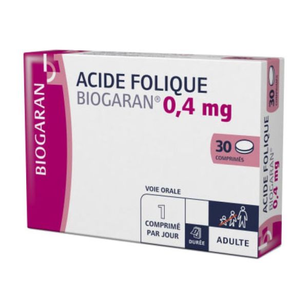 Acide Folique 0,4MG - 30 comprimés