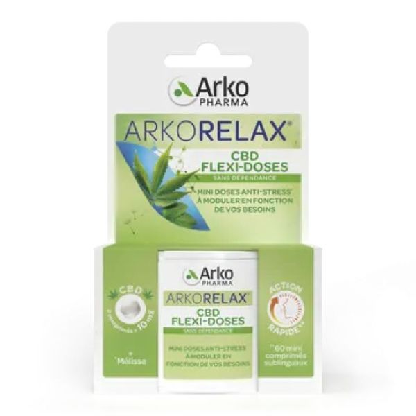 Arkorelax CBD Flexi-Doses - Anti Stress - 60 Mini Comprimés Sublingaux