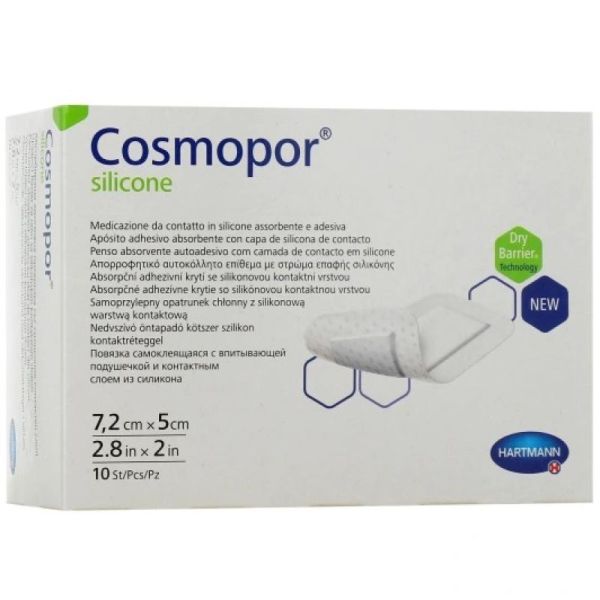 Cosmopor Silicone 7,2 X 5 Cm - Boîte de 10 pansements