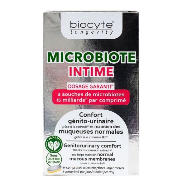 Biocyte Longevity - Microbiote Intime - Confort génito-urinaire - 14 capsules