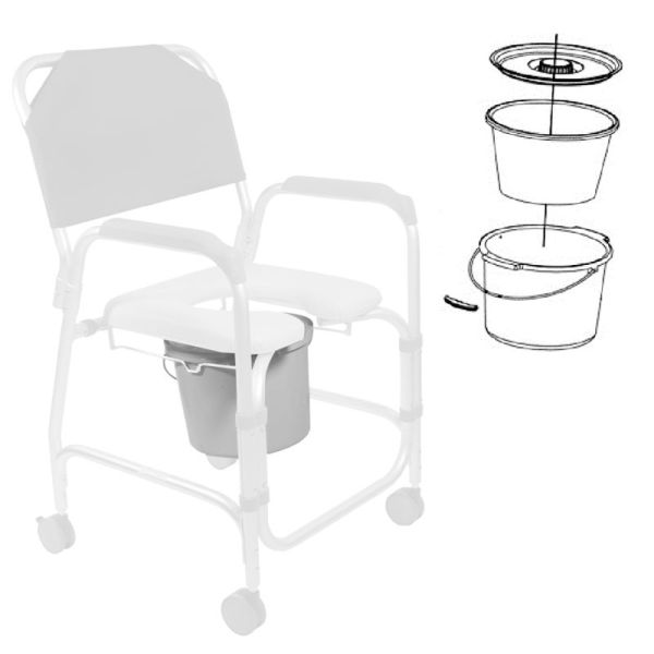 Seau avec couvercle pour chaise WC de douche Mahina