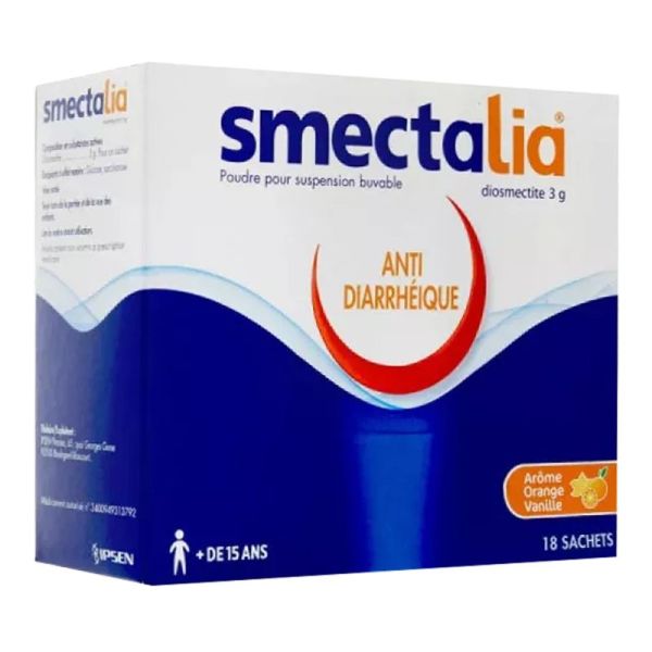 Smectalia 3G - Anti diarrhéique - Orange Vanille - 18 sachets