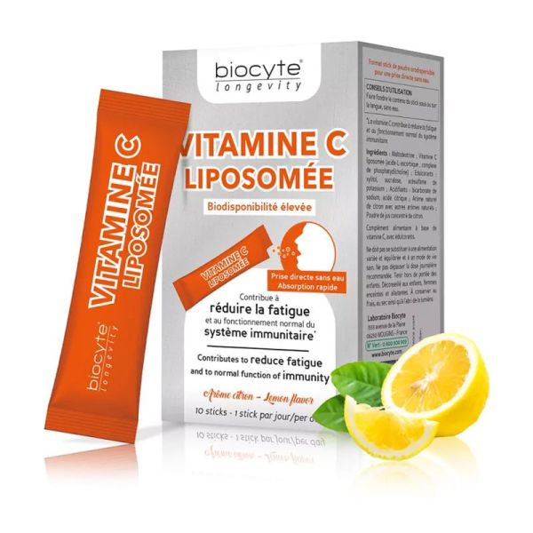 Vitamine C Liposomée Arôme Citron - Fatigue et Système immunitaire - 10 sticks