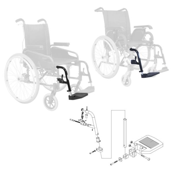 Potence avec repose-pied Droit pour fauteuil roulant Alto ou Pluriel