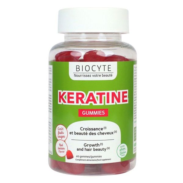 Keratine 1000mg - Gummies Anti-chute Beauté des cheveux - 60 Gommes