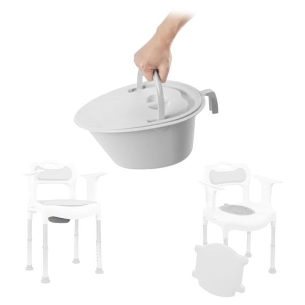 Seau avec couvercle pour chaise de douche garde-robe Suva