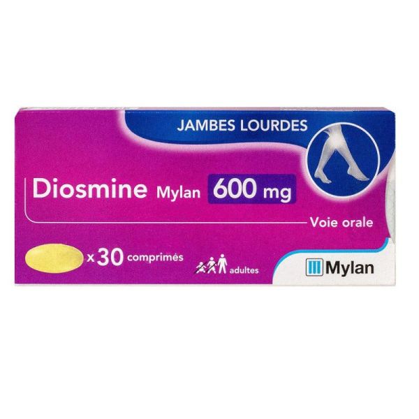 Diosmine 600mg Mylan - Jambes lourdes - 30 comprimés