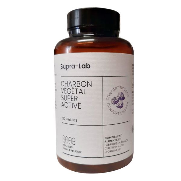 Charbon Végétal Super Activé - Confort digestif - 120 gélules