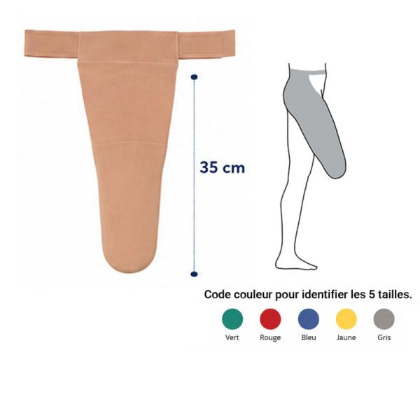 Bonnet couvre-moignon élasto-compressif fémoral - Innothéra Olympique - Hauteur fémorale 35 CM
