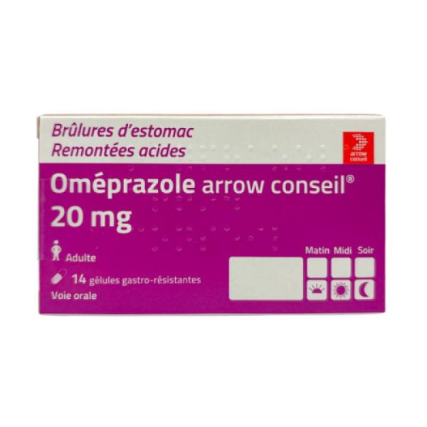 Oméprazole 20MG - Brûlures estomac Remontées acides - 14 gélules