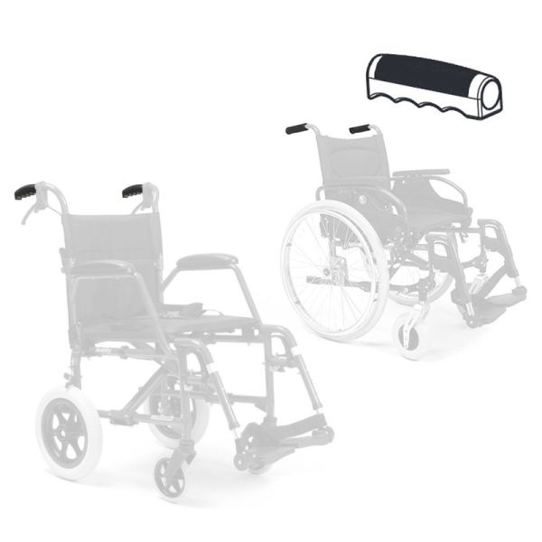 Repose-jambe et pied Gauche articulée BZ8 Noir pour fauteuil roulant  Vermeiren D200 ou V300
