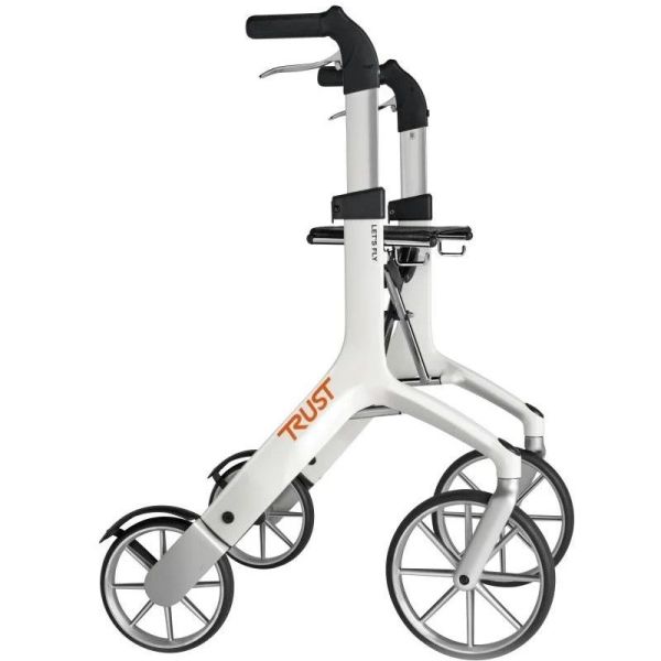 Rollator 4 roues Let's Fly - Blanc - Sac inclus