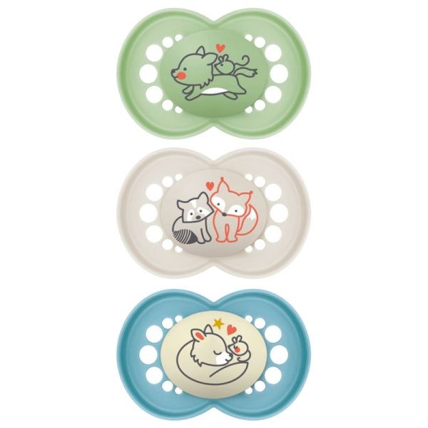 2 Sucettes Original Nature + 1 Sucette Original Nuit - Silicone - Dessin animaux - 18 mois et plus