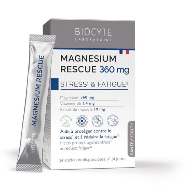 Longevity Magnésium Rescue - Stress et Fatigue - 14 Sticks