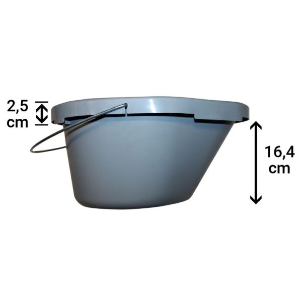 Seau ergonomique 7L Gris avec Couvercle pour Chaise percée Hms Vilgo - Étuvable - Profondeur 16 CM