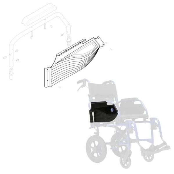 Plaque d'accoudoir B03 pour fauteuil Bobby Evo ou Eclips - Côté Droit