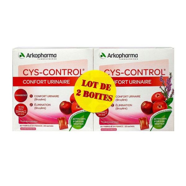 Cys-Control Canneberge - Inconfort urinaire - 2x20 sachets