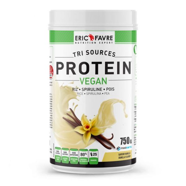 Proteine Vegan Tri sources - Vanille - En-cas hyperhyperprotéinée - Pot 750g