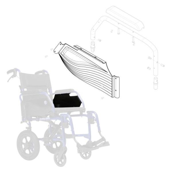 Plaque d'accoudoir B03 pour fauteuil Bobby Evo ou Eclips - Côté Gauche