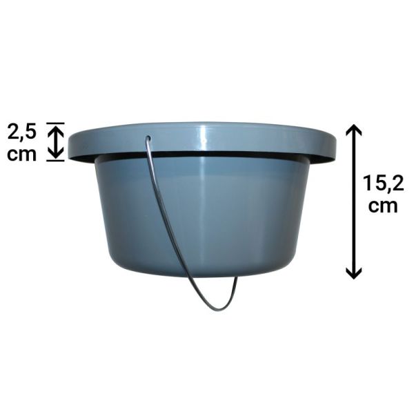 Seau WC rond 7 L avec couvercle - Gris - Profondeur 15 CM