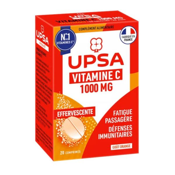 Vitalité Vitamine C 1000mg - Défenses immunitaires Fatigue Passagère - 20 Comprimés Effervescents
