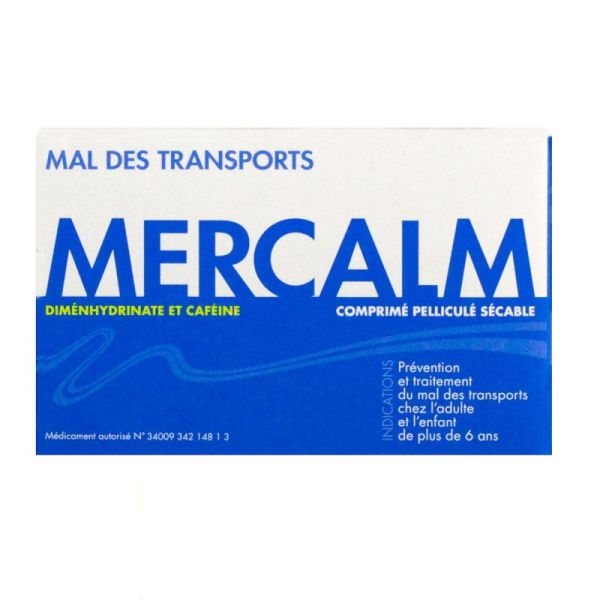 Mercalm - Mal des Transports - 15 compirmés pelliculés sécables