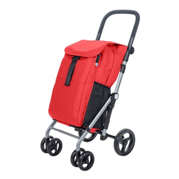 Chariot de courses 4 roues à pousser Lett 435 - Rouge