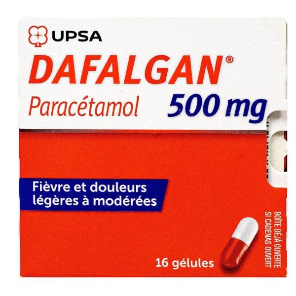 Dafalgan 500mg - Fièvre et Douleurs - 16 gélules pelliculés