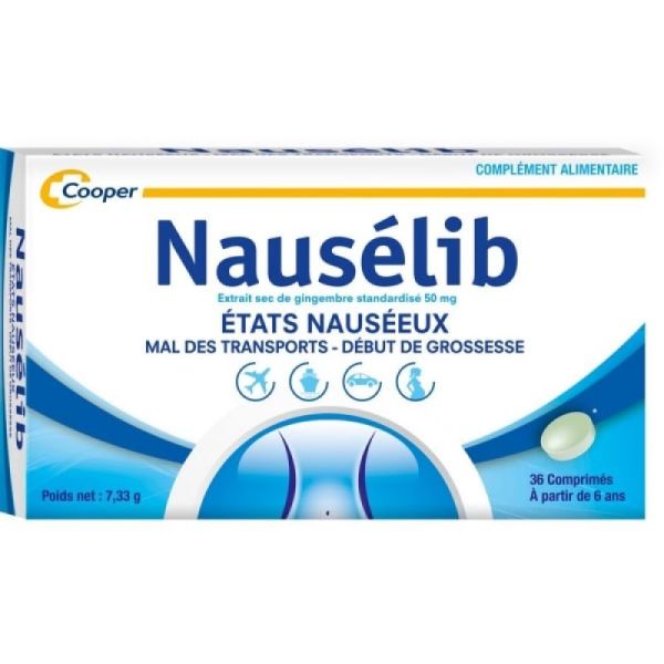 Nausélib - Etats nauséeux - Grossesse Mal des transport - 36 comprimés