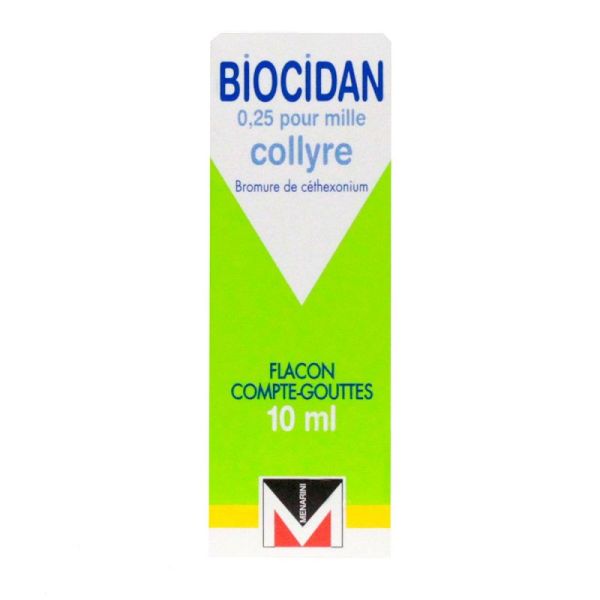 Collyre Biocidan 0.25‰ - Antiseptique oculaire Adulte - Flacon compte-gouttes 10ml