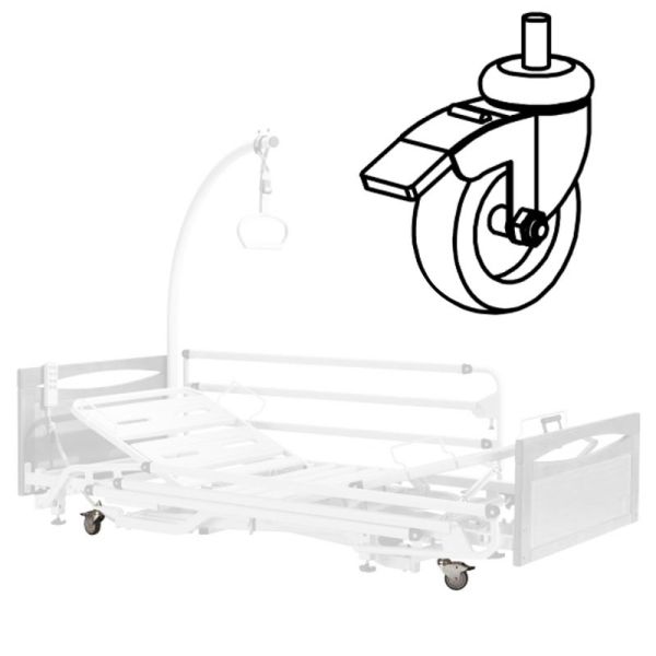 Roue freinée pour lit électrique Euro 3800 Ultra bas - à l'Unité