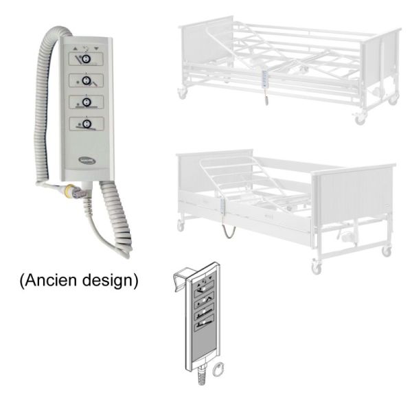 Télécommande verrouillable HL 400 pour lit médical 3 fonctions Medley Ergo ou Accent