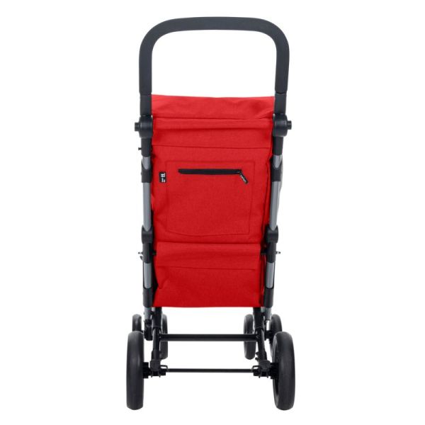 Chariot de courses 4 roues à pousser Lett 435 - Rouge