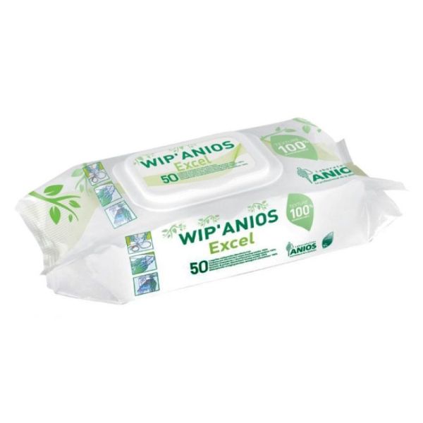 Lingettes pour le nettoyage et la désinfection Wip'Anios Excel x50