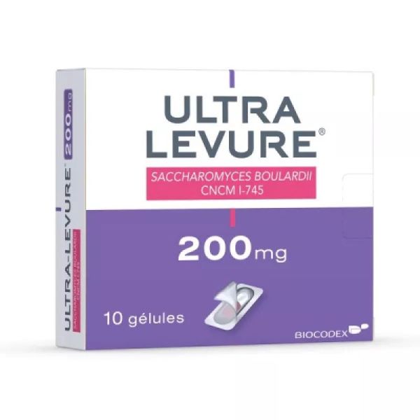 Ultra Levure 200mg - Flore intestinale - Diarrhée - 10 gélules