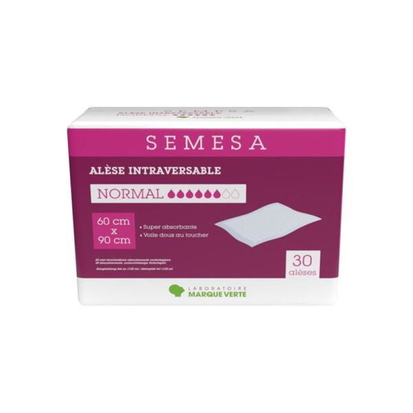 Alèse intraversable Semesa - Normal - 60x90 cm - 30 pièces