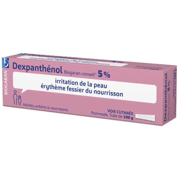Pommade Dexpanthenol 5% - Irritation de la peau Erythème fessier du nourrisson - 100g