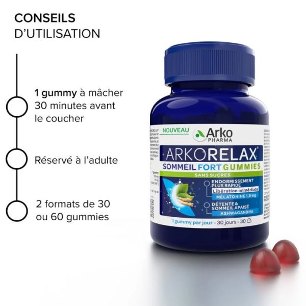 Arkorelax Sommeil Fort - 30 Gummies